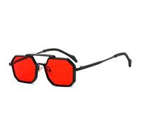 Generisch Punk Polygon Glasses Metal Clear Mirror Shades Eyewear UV400 Retro Sunglasses Women Men