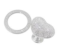 Generisch Push Start Button Cover - Rhinestone Engine Start Decoration | Heart Shaped Crystal Starter Ring with Strong Adhesive for Car Truck SUV RV ATV Interior