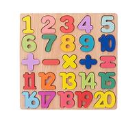 Generisch Puzzle de madera con números para niños a partir de 2 años, juguete educativo con tablas de rompecabezas para promover el reconocimiento de números habilidades motoras (caqui, talla única)