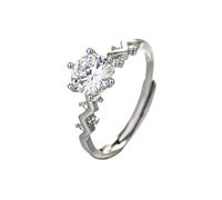 Generisch Quién tiene anillos de zircon zircon de moda anillo de boda anillo de compromiso Eternal Anillo Exquisito Amor Opening Stackable Anillo Ajustable Anillos Cadenas Conectadas, talla única,