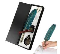 Generisch Quill Pen Set - Vintage Dip Pens for Writers Authors | Stainless Steel with Ink Bottle, Beginner Supplies, Journal Collectors Accessory, Students Teachers Painters Artists Birthday Gift
