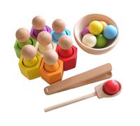 Generisch Rainbow Sorting Ball - Wood 27 x 18,5 x 6,5 cm | Kids Preschool Rainbow Matching Game | Educational Color Sorting Motor Skill Activity Toy for Boys Girls for Home Nursery Preschool