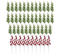 Generisch Rami Di Pino Finti - Decorazioni Natalizie Con Bacche E Verde Artificiale Rami Realistici Stagionali Long Tail Decorazione | Raami Pino Artificiali Per Albero Soggiorno