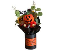 Generisch Ramo de Halloween, mesa central, ramo de calabaza, flores artificiales con hojas de eucalipto, diseño realista con textura para abrigo, , decoración, atmósfera, 23 x 6,5 cm