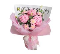 Generisch Ramo de rosas artificiales tejidas a mano de punto para cumpleaños, bodas