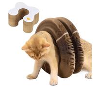 Generisch Rascador para gatos - cartón ondulado 24,3 x 24,3 x 11,2 cm | Tablero magnético plegable con juguete de pelota | Muebles rascadores interactivos para varios gatos movimiento empleo en casa
