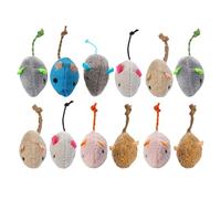 Generisch Ratones de juguete de hierba gatera - 12 piezas de juguete mordedores y masticables - Ratones de juguete interactivos de peluche | Para caza Promocionar el comportamiento de los arañazos