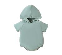 Generisch Recién Nacido Bebé Niño Niña Color Sólido De Gran Tamaño Manga Corta Mono Burbuja Mameluco Unisex Traje Ropa, verde menta, 3-6 meses