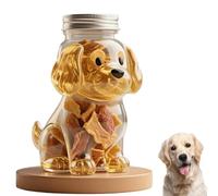 Generisch Recipiente para golosinas de Bulldog Francés, recipiente para aperitivos para perros, tarro de cristal para galletas, dulces, cápsulas de café y almacenamiento de tratamiento para mascotas