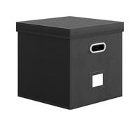 Generisch Record Storage, Vinyl Album Box, Stackable Record Holder, Leather Cardboard Case with Lid for Neat Collection Display, Music Albums Storage DJ Studio Travel Use, Black