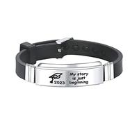 Generisch Regala la pulsera inspiradora de graduación 2021 para la cláusula final pulsera rosa, talla única, Gel de sílice, No es una piedra preciosa
