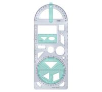 Generisch Regla de geometría matemática - niños dibujo plantilla matemáticas -ayudas de aprendizaje, herramienta de medición multifuncional regla de dibujo regla de dibujo y plantillas para diseñar y