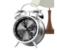 Generisch Reloj de alarma de metal recargable con doble campana, reloj de alarma antiguo, reloj analógico clásico para Dorm Travel Bathroom Girls Teens Kids Boys