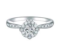 Generisch Reloj De Los Anillos Anillo Proposal Shining Like Pure Silver Mujer Brillante Moissanite Symbolizes True Love And Lucha Zapatos, A, Cobre, Sin piedras preciosas
