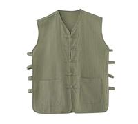 Generisch Reloj de pulsera para hombre con fecha para hombre, informal, deportivo, sin mangas, camiseta de algodón, Verde militar., 3XL