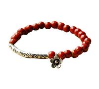 Generisch Reloj de pulsera plano con forma de metal para mujer cosida pulsera de rosas, talla única, Ceramics, No es una piedra preciosa