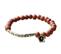 Generisch Reloj de pulsera plano con forma de metal para mujer cosida pulsera de rosas, talla única, Ceramics, No es una piedra preciosa