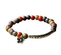 Generisch Reloj de pulsera plano con forma de metal para mujer cosida pulsera de rosas, talla única, Ceramics, No es una piedra preciosa