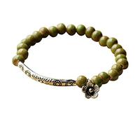 Generisch Reloj de pulsera plano con forma de metal para mujer cosida pulsera de rosas, talla única, Ceramics, No es una piedra preciosa