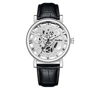 Generisch Reloj digital para mujer, reloj de cuarzo digital para hombre, imitación hueca inferior, reloj mecánico, reloj de cinturón, reloj deportivo, aprendizaje, Negro , talla única
