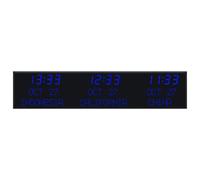 Generisch Reloj Pared Mundial Digital LED, Reloj Mundial Zona Horaria De 3 Ciudades, Ajuste Brillo, con Pantalla Matriz Puntos HD, For Escuelas/hoteles/aeropuertos/Empresas Multinacionales(Blue)