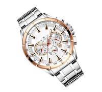 Generisch Relojes de acero inoxidable para hombres, reloj de negocios, correa de acero inoxidable, correa mecánica clásica, accesorios elegantes de ropa de negocios para todos los empleados de hombres