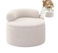 Generisch Reposapiés de asiento - Reposapiés redondo de felpa con espacio de almacenamiento | Reposapiés otomano con respaldo | Asiento para sofá, salón, dormitorio, pasillo, almacenamiento muebles