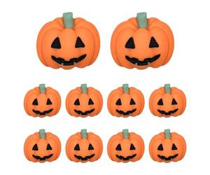 Generisch Resina Pequeñas Calabazas en Miniatura, Lote 10 | Figuras Planas | Decoraciones Dulces | Artesanía Creativa Accesorio Caso Casa Caso