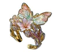 Generisch Ringe Für Freundin Schmetterlingssprache Schmetterling Offenes Ringdesign Sinn für kalten Wind Erweitertes Sinndesign Tabletop Der Ringe Figuren, Einheitsgröße, Aleación de aluminio, Sin