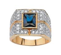 Generisch Ringelpiez Jewelry Ring Love Rings Fashion Men Square Faux Sapphire Inlaid Ring Club Jewelry Gift Wedding Best Gifts For Love With Valentine's Day Ringelshirts, A, Metal, Sin piedras