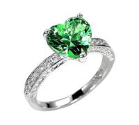 Generisch Ringen Damen Neu Hochzeit AAA Herzförmigen Zirkonia Ring Damen Engagement Hand Schmuck O Ringe Dichtungsset Wasser, C, Copper, Sin piedras preciosas