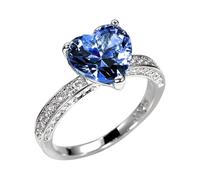 Generisch Ringen Damen Neu Hochzeit AAA Herzförmigen Zirkonia Ring Damen Engagement Hand Schmuck O Ringe Dichtungsset Wasser, B, Copper, Sin piedras preciosas