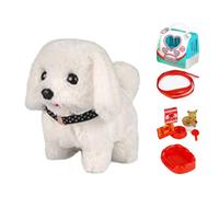 Generisch Robot Dog, Realistic Robot Puppy que actúa como un cachorro real, peluche interactivo electrónico, Animal, caminar, barking, vagabundo de cola para niños y adultos, 17 x 15 cm