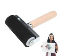 Generisch Rodillo de impresión con mango de madera, Brayer Crafting de goma | Herramientas de impresión, aplicador de pincel, artesanía, tamaño de herramienta de pintura, pegamento de goma, estampado