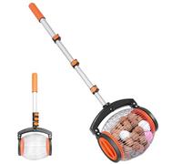 Generisch Rodillo de nueces telescópico, portátil, 3,8 litros, colector de nogal con rodillo - para castañas, bellotas, piñas, nueces y en el jardín, césped y patio