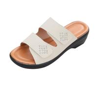 Generisch Rolling Soft Zapatos Mujer Negro Zapatillas de Exterior Tacón de Cuña Ligero Zapatos Romanos Boca de Pescado Una Palabra Zapatillas Casual Zapatillas de Deporte para Mujer Zapatos, Blanco