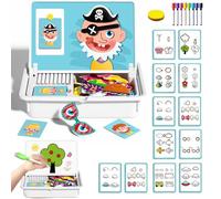 Generisch Rompecabezas magnéticos para la cara de juego de viaje, juego de vestir magnético de doble lado para niños, actividades de aprendizaje preescolar, juguete educativo para niños (A)