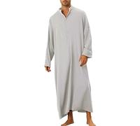 Generisch Ropa árabe para hombre musulmán Kaftan Abaya Hombres Manga Larga Oriente Medio Albornoces de Arabia Saudita Vestidos Ropa de oración para Hombres Algodón Lino Vestidos Etno Musulmanes Thobe