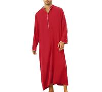 Generisch Ropa árabe para hombre musulmán Kaftan Abaya Hombres Manga Larga Oriente Medio Albornoces de Arabia Saudita Vestidos Ropa de oración para Hombres Algodón Lino Vestidos Etno Musulmanes Thobe