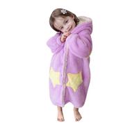 Generisch Ropa de franela para niños y niñas, de manga larga y pantalones de invierno, cálido, suave y esponjoso, con pantalones de chándal de forro polar, morado, 12-14 años
