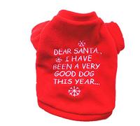 Generisch -Ropa de invierno para perros-mangas-impresión-mascotas-perro-navidad-ropa para mascotas de encaje (rojo, XS)