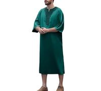 Generisch Ropa de oración caftán para hombres de manga larga extragrande de túnica tradicional musulmana de un solo color suelto vestido de oración Ramadán regalos islam ropa de oración musulmana ropa