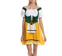Generisch Ropa gótica para mujer, abrigo largo, vestido de falda de manga corta para Oktoberfest para mujer, disfraz de Miss Fortune Cosplay, amarillo, M