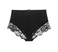 Generisch Ropa interior de encaje rojo para mujer, sin top, bragas de cobertura completa, bragas suaves para mujer, ropa interior corta, Negro , M