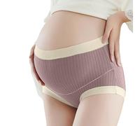 Generisch Ropa interior de maternidad elástica sin costuras, con cintura de sujeción óptima para semanas de embarazo desde principios hasta tardíos Panties, Color morado oscuro., XL