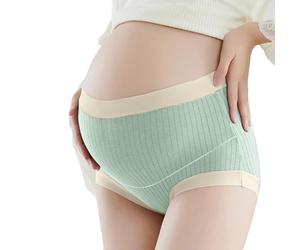Generisch Ropa interior de maternidad elástica sin costuras, con cintura de sujeción óptima para semanas de embarazo desde principios hasta tardíos Panties, verde, XL