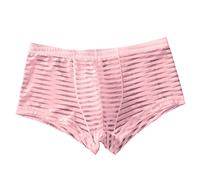 Generisch Ropa interior erótica para hombre, calzoncillos eróticos, con bolsillo transparente, transpirable, calzoncillos tipo bóxer, Rosa., 3XL