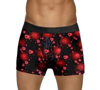 Generisch Ropa interior estampada para hombre con diseño de San Valentín burbujas rojas especial rosa amor altura media cintura transpirable cómoda ideal para ocasiones festivas, gris, M