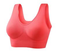 Generisch Ropa interior grande sin anillo de acero, sujetador fino, ropa interior deportiva de yoga, sin encuadernación, Rojo sandía, M