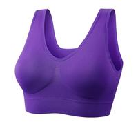 Generisch Ropa interior grande sin anillo de acero, sujetador fino, ropa interior deportiva de yoga, sin encuadernación, Color morado oscuro., 4XL